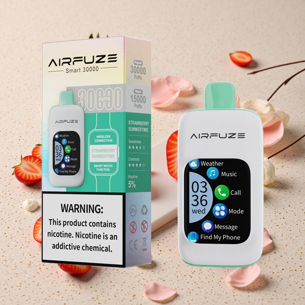 AirFuze Smart 30000 Puffs Jahodové Letní Časy s 5% Nikotinu a 900mAh Baterií