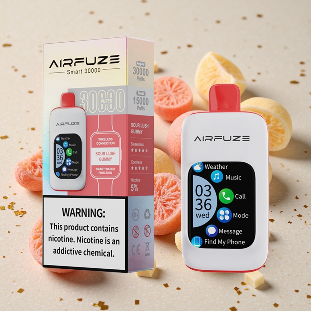 AirFuze Smart 30000 Puffs Jednorázová Vape Kyselé Gumíky s 5% Nikotinu a 900mAh Baterií