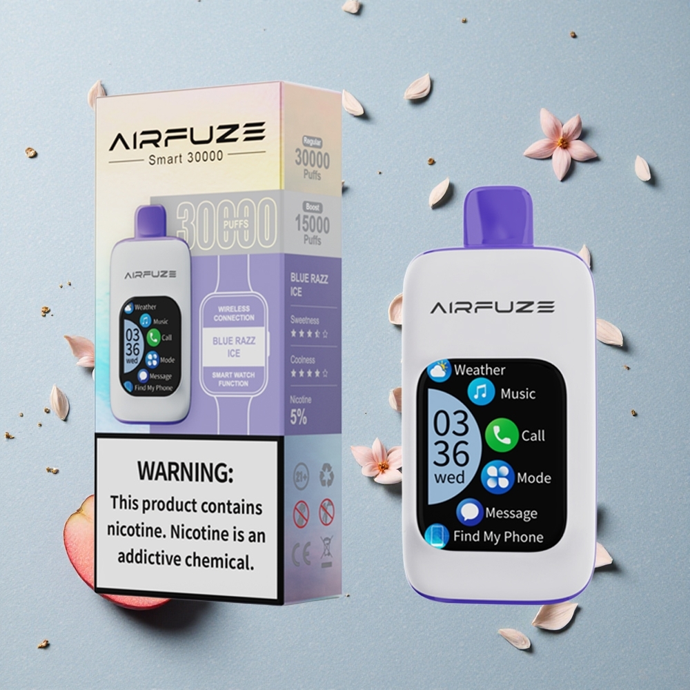 AirFuze Smart 30000 Puffs Jednorázová Vape Modrá Malina Led s 5% Nikotinu a 900mAh Baterií
