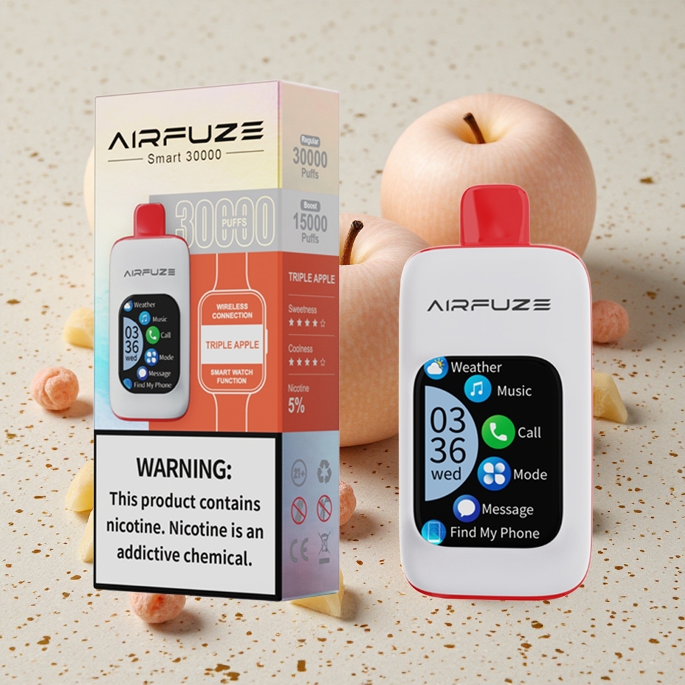 AirFuze Smart 30000 Puffs Jednorázová Vape Trojité jablko Typ-C 900mAh