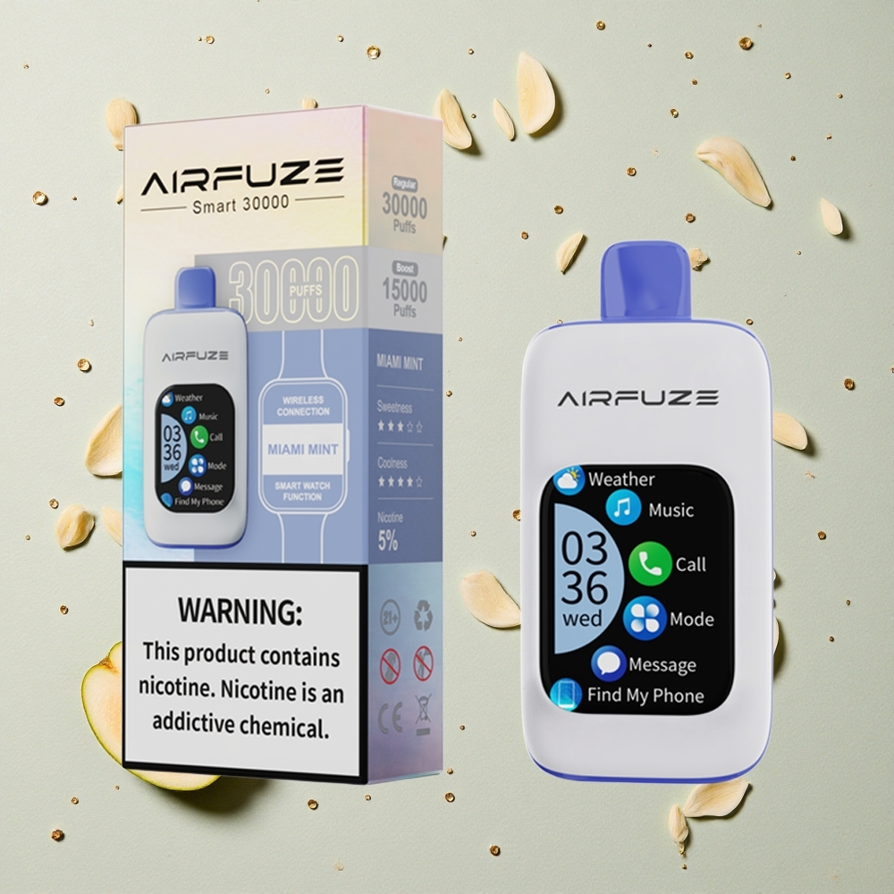 AirFuze Smart 30000 Puffs Miami Máta 5% Nikotinu Typ-C nabíjení