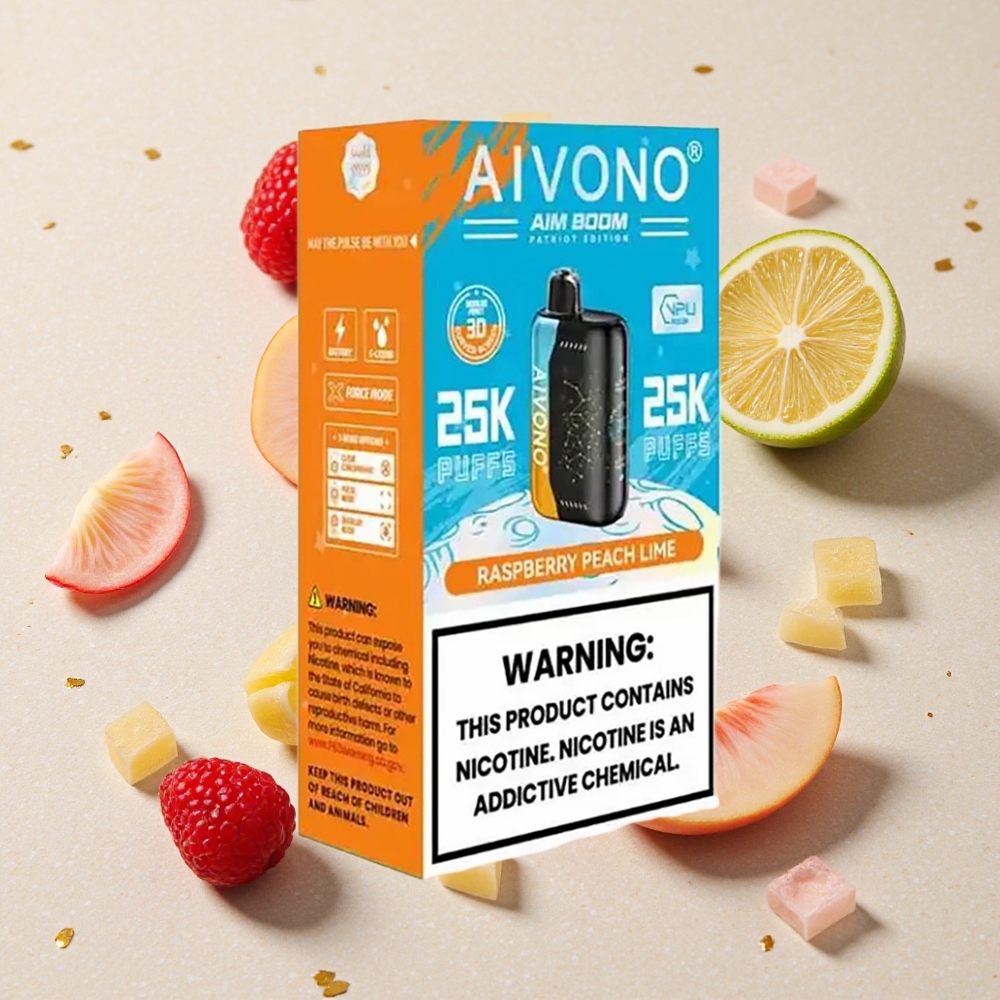 Aivono Aim Boom 25000 Puffs Malina Broskev Limetka 28ml 650mAh