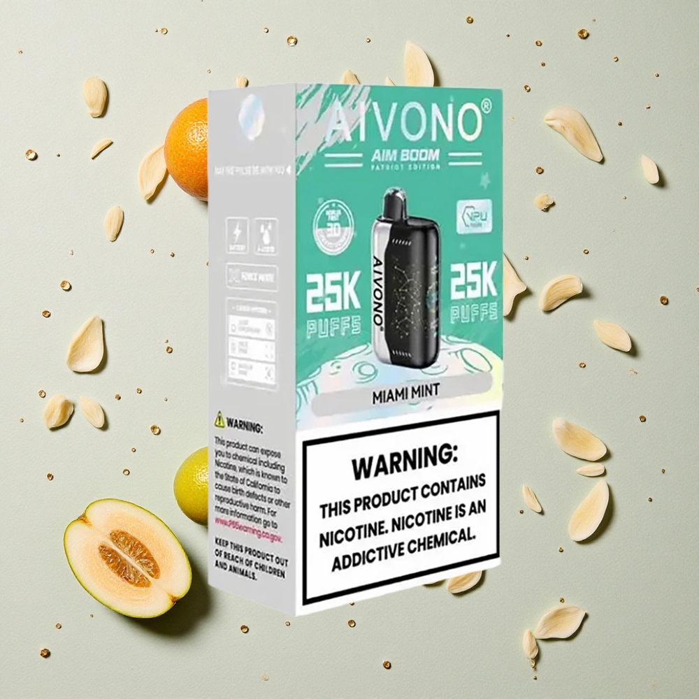 Aivono Aim Boom 25000 Puffs Miami Mátová 28ml Kapacita E-Liquid 650mAh Baterie
