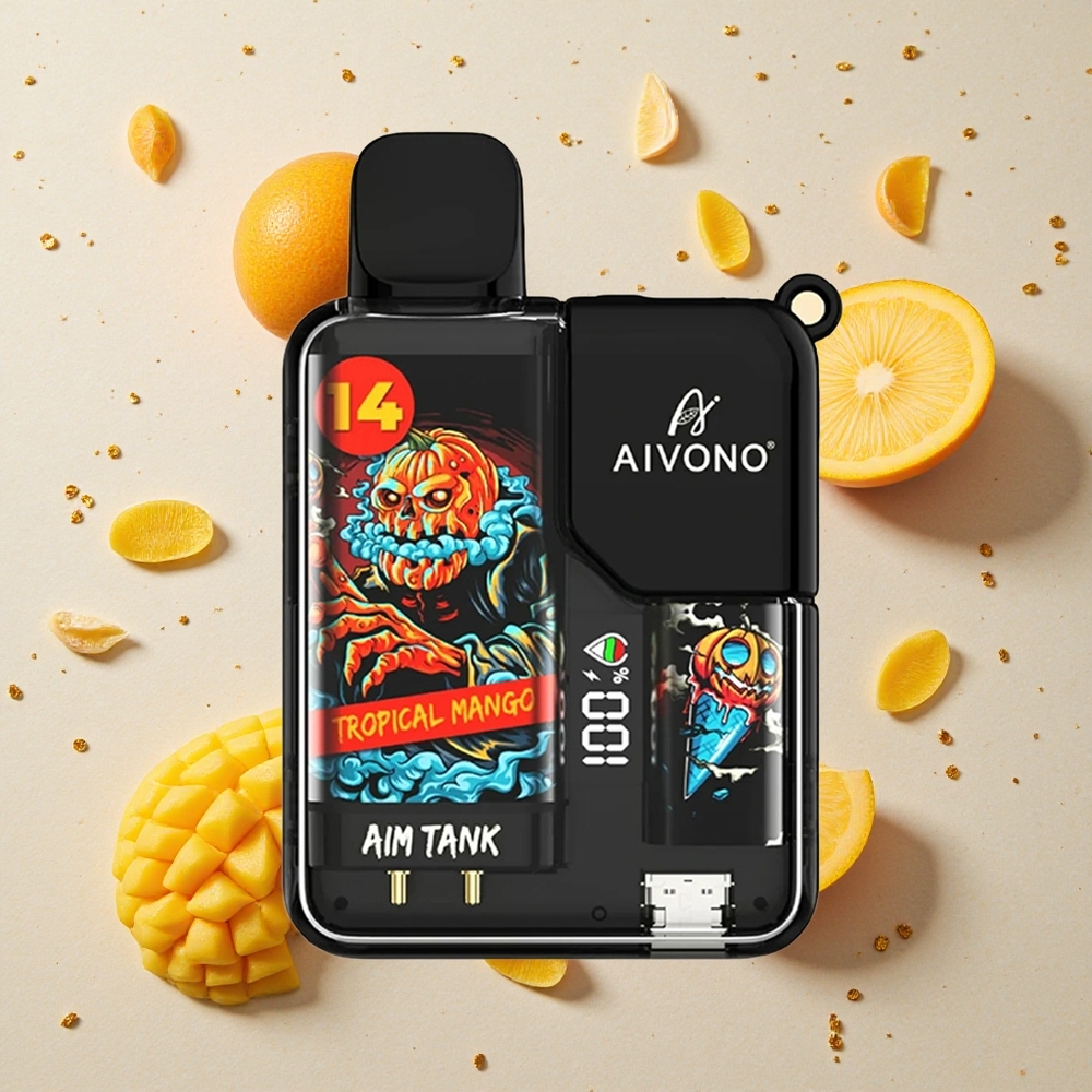 Aivono Aim Tank 9500 Puffs Tropické Mango 18ml Kapacita E-liquid 650mAh Baterie