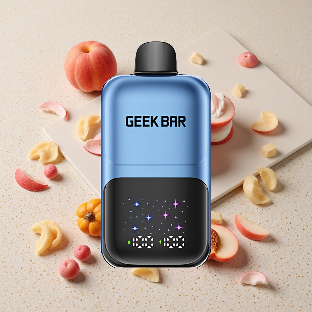 GEEK BAR 2GO 50000 Puffs Broskve & Bobule Interaktivní Velká Obrazovka 5% Nikotinuová Sůl