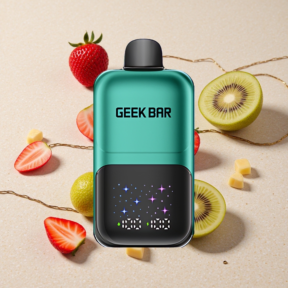 GEEK BAR 2GO 50000 Puffs Jahoda & Kiwi 20ml Interaktivní Velká Obrazovka 5% Nikotinuová Sůl