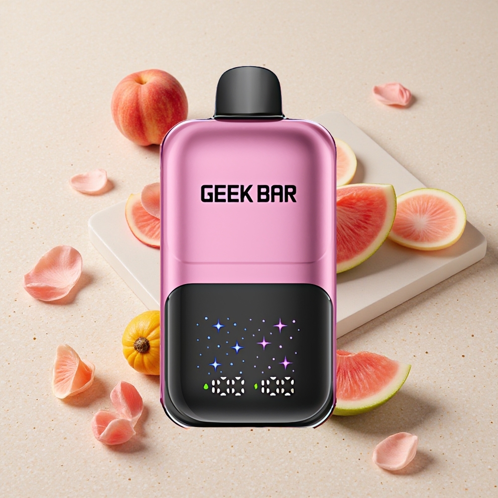 GEEK BAR 2GO 50000 Puffs broskev & meloun Dual Tanks s 20mL Kapacitou a Interaktivní Velký Displej