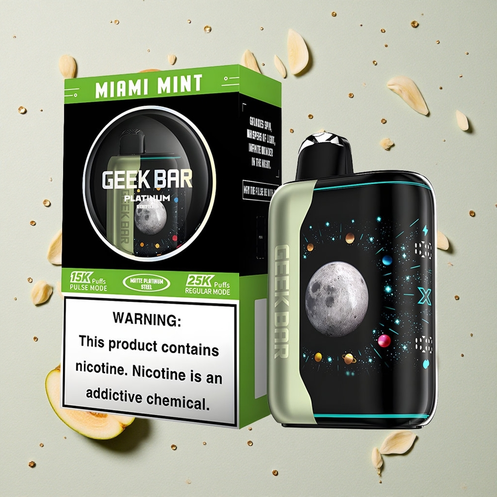 GEEK BAR Platinum Edition 25000 Puffs Miami Máta 20mL Tekutina Duální Síťové Cívky