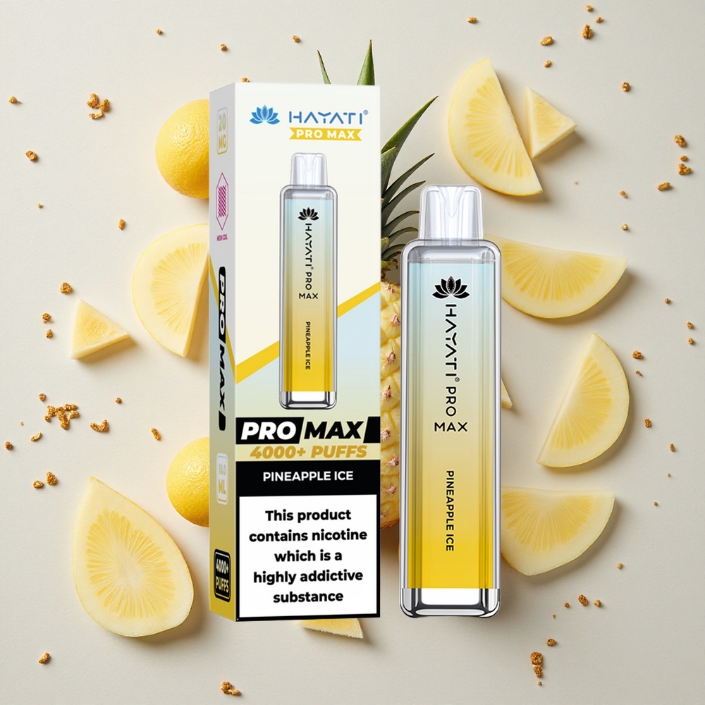 Hayati Pro Max 4000 Puffs Dobíjecí baterie Ananasový led Jednorázová Vape