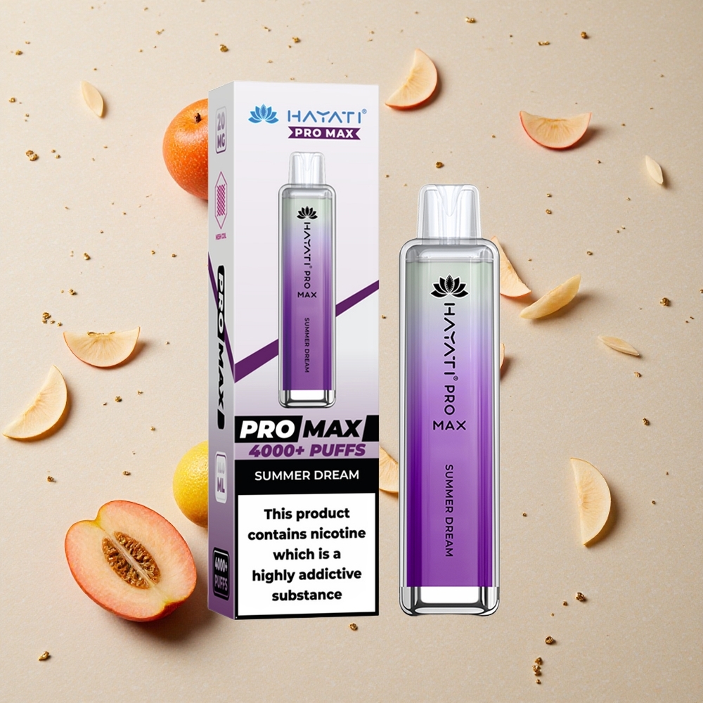 Hayati Pro Max 4000 Puffs Dvojitá 1,1 Ohm Síťová Cívka Letní Sen