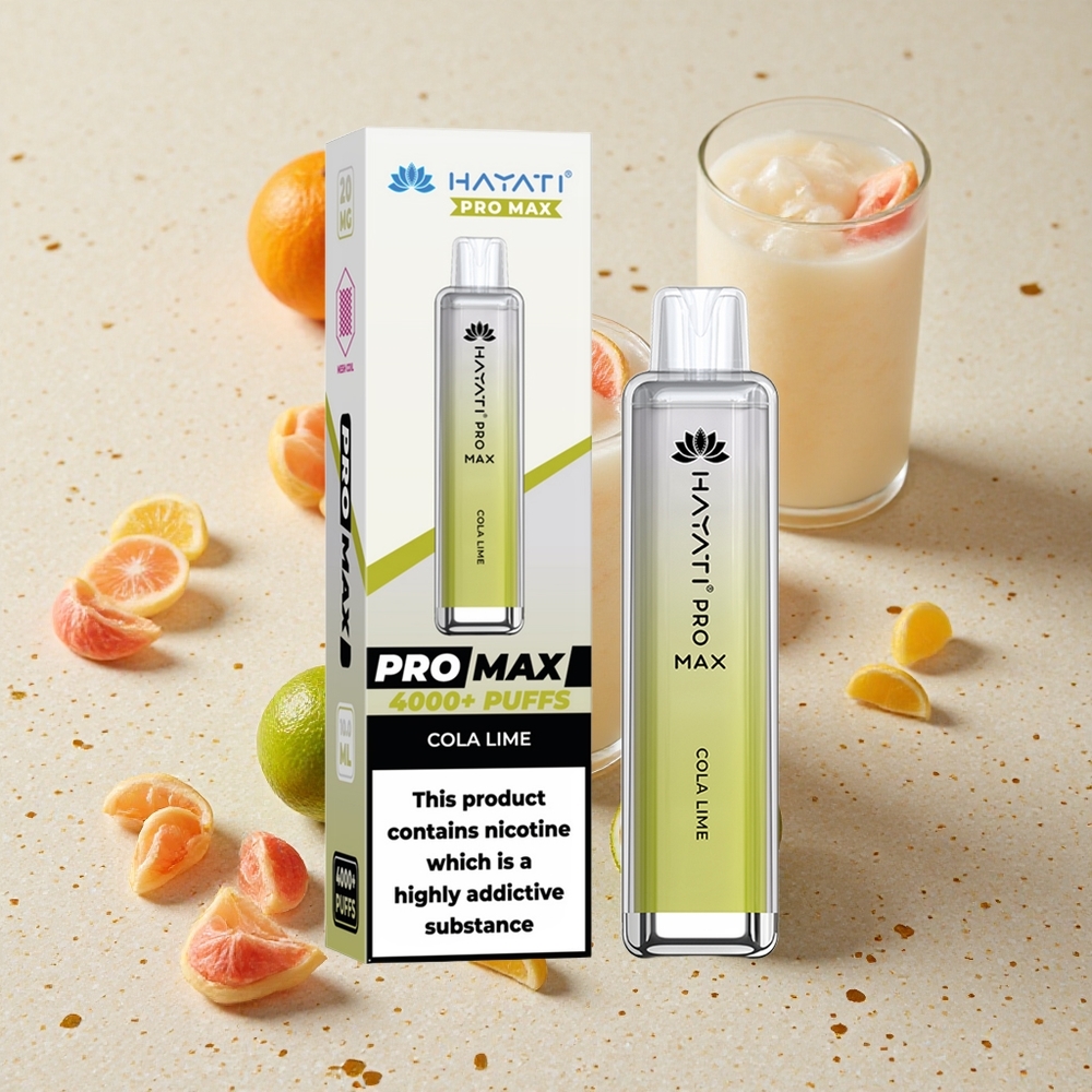 Hayati Pro Max 4000 Puffs Jednorázová Vape Kola Limetka 2% 5% Nikotinu 1400mAh Baterie