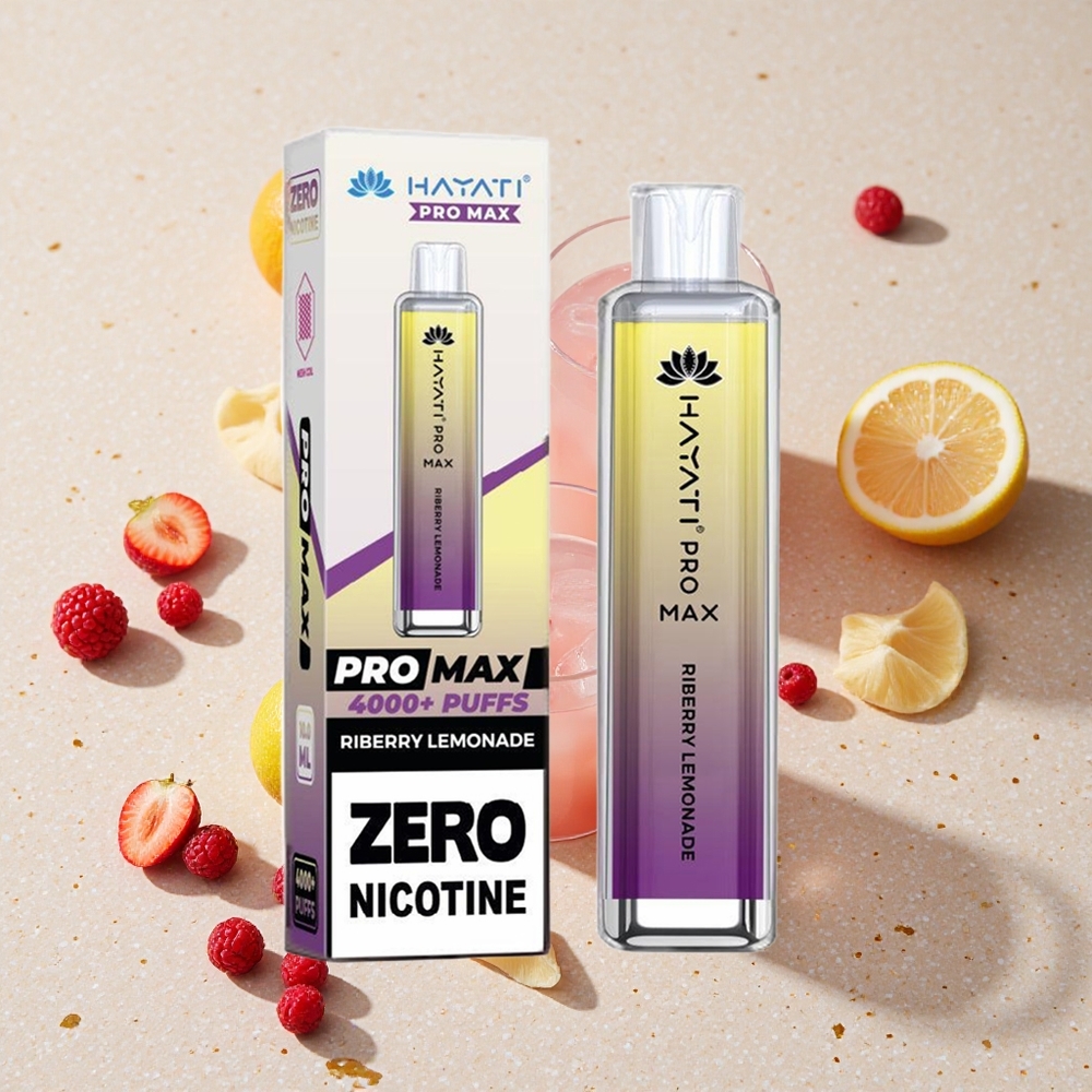 Hayati Pro Max 4000 Puffs Jednorázová Vape Malinová Limonáda Dvojitá 1,1 Ohm Mřížková Cívka a 1400mAh Baterie