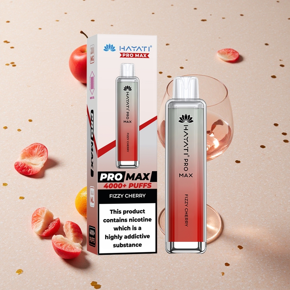 Hayati Pro Max 4000 Puffs Jednorázová Vape Šťavnatá Třešeň 2% 5% Nikotinu 1400mAh Baterie