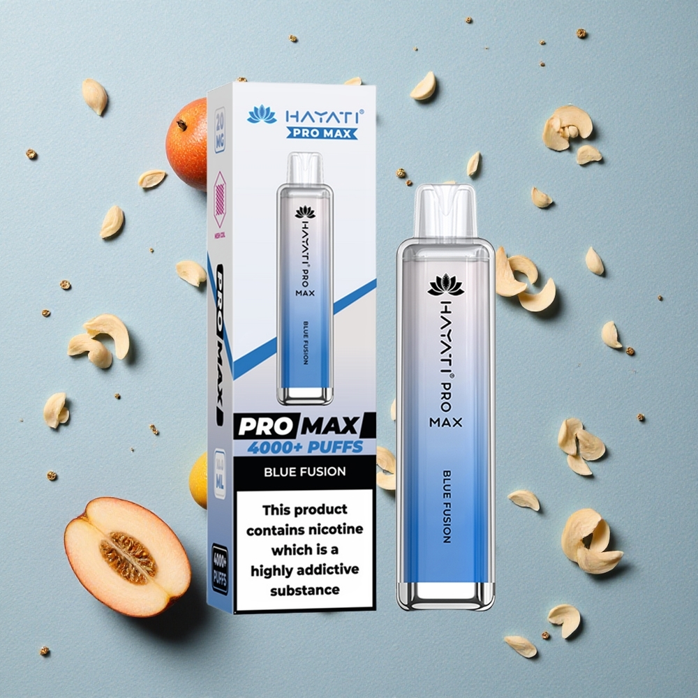 Hayati Pro Max 4000 Puffs Modré Fúze Dual 1.1 Ohm Mesh Cívka 1400mAh Baterie