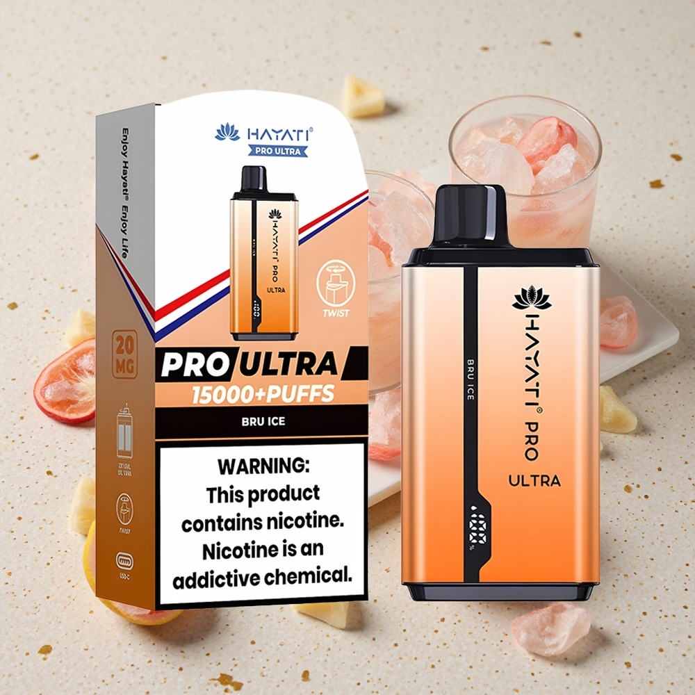 Hayati Pro Ultra 15000 Puffs Bru Led 2 12ml