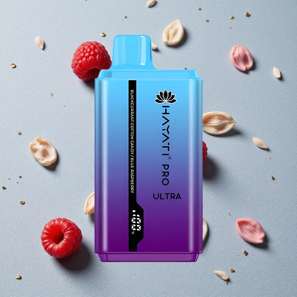 Hayati Pro Ultra 15000 Puffs Černý Rybíz Cukrová Vata 12ml 2% Nikotinu