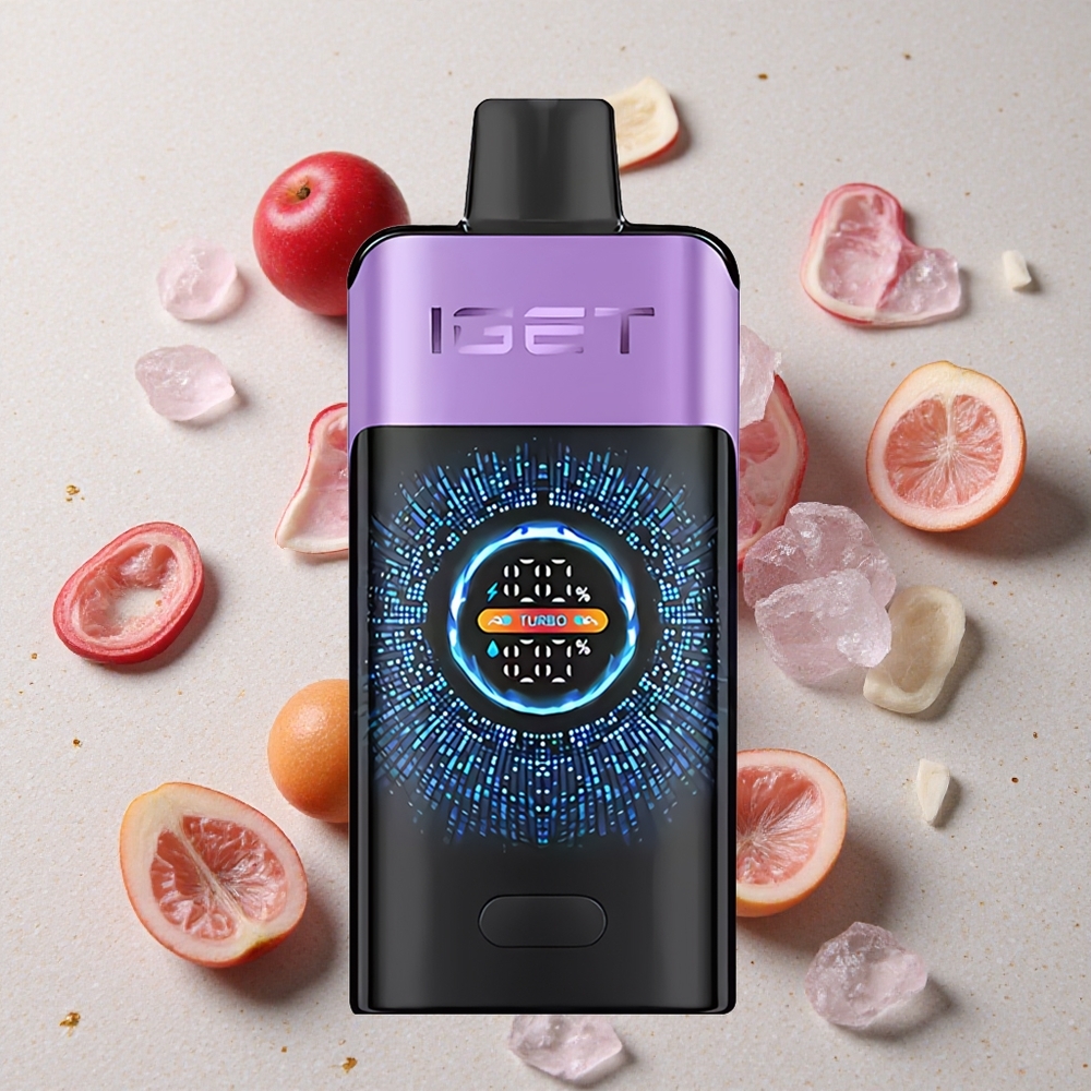IGET ONE 12000 Puffs Hroznový Led 2700 mAh Velký Zakřivený Barevný Displej