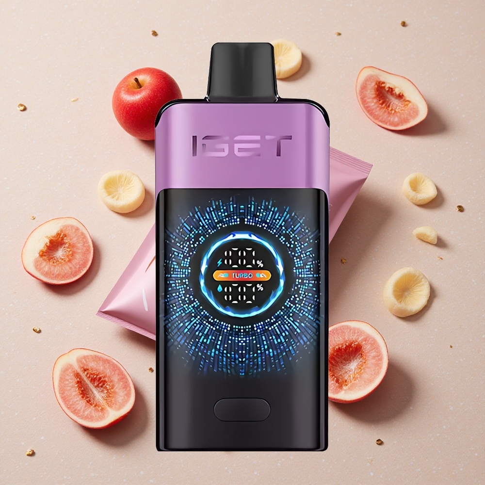 IGET ONE 12000 Puffs Jednorázová Vape Chupa Chups Hroznový 2700 mAh Kapacita Baterie 0.6 ohm Duální Síťové Cívky