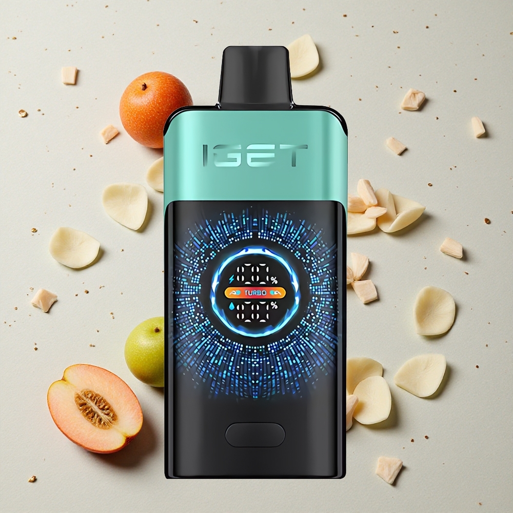 IGET ONE 12000 Puffs Jednorázová Vape Horský Pramen Mátový Led 2700 mAh Velký Zakřivený Barevný Obrazovka