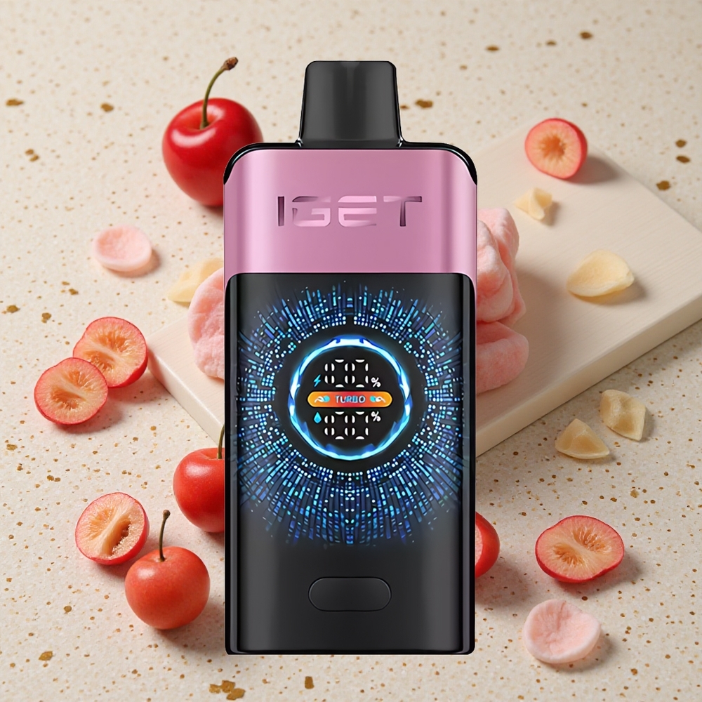 IGET ONE 12000 Puffs Jednorázová Vape Třešňové Monstrum 2700 mAh Kapacita Baterie a 0.6 ohm Duální Síťové Cívky