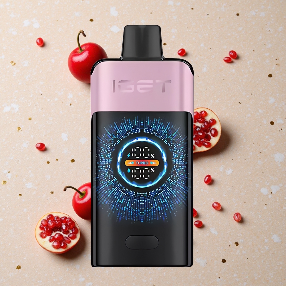 IGET ONE 12000 Puffs Jednorázová Vape Višeň s Granátovým jablkem 2700 mAh Kapacita Baterie a 0.6 ohm Duální Síťová Cívka