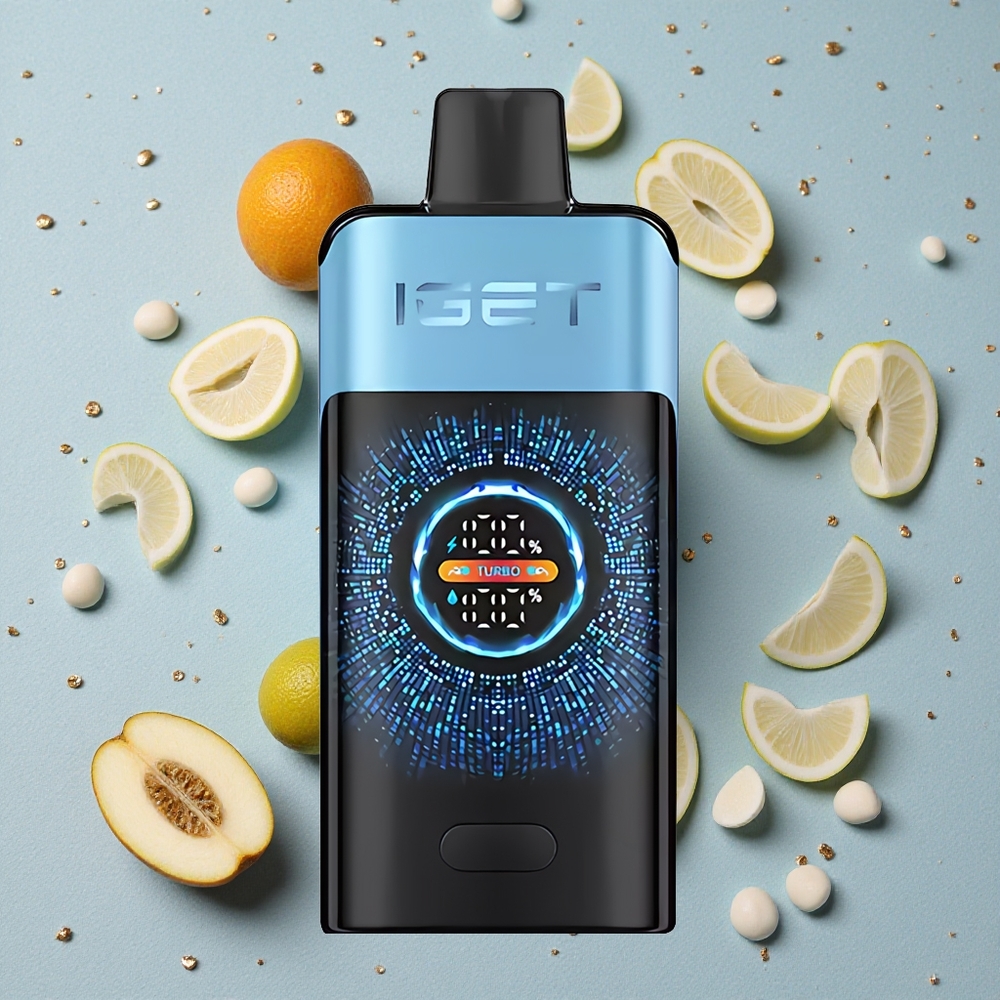 IGET ONE 12000 Puffs Modrý Monstrum Jednorázová Vape 2700 mAh Kapacita Baterie a 0.6 Ohm Dvojitá Síťová Cívka