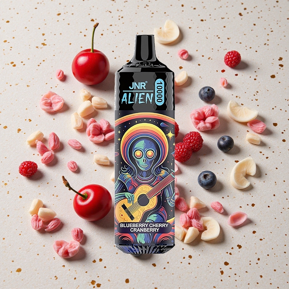 JNR Alien 10000 Puffs Borůvka Třešeň Brusinka 850mAh RGB LED
