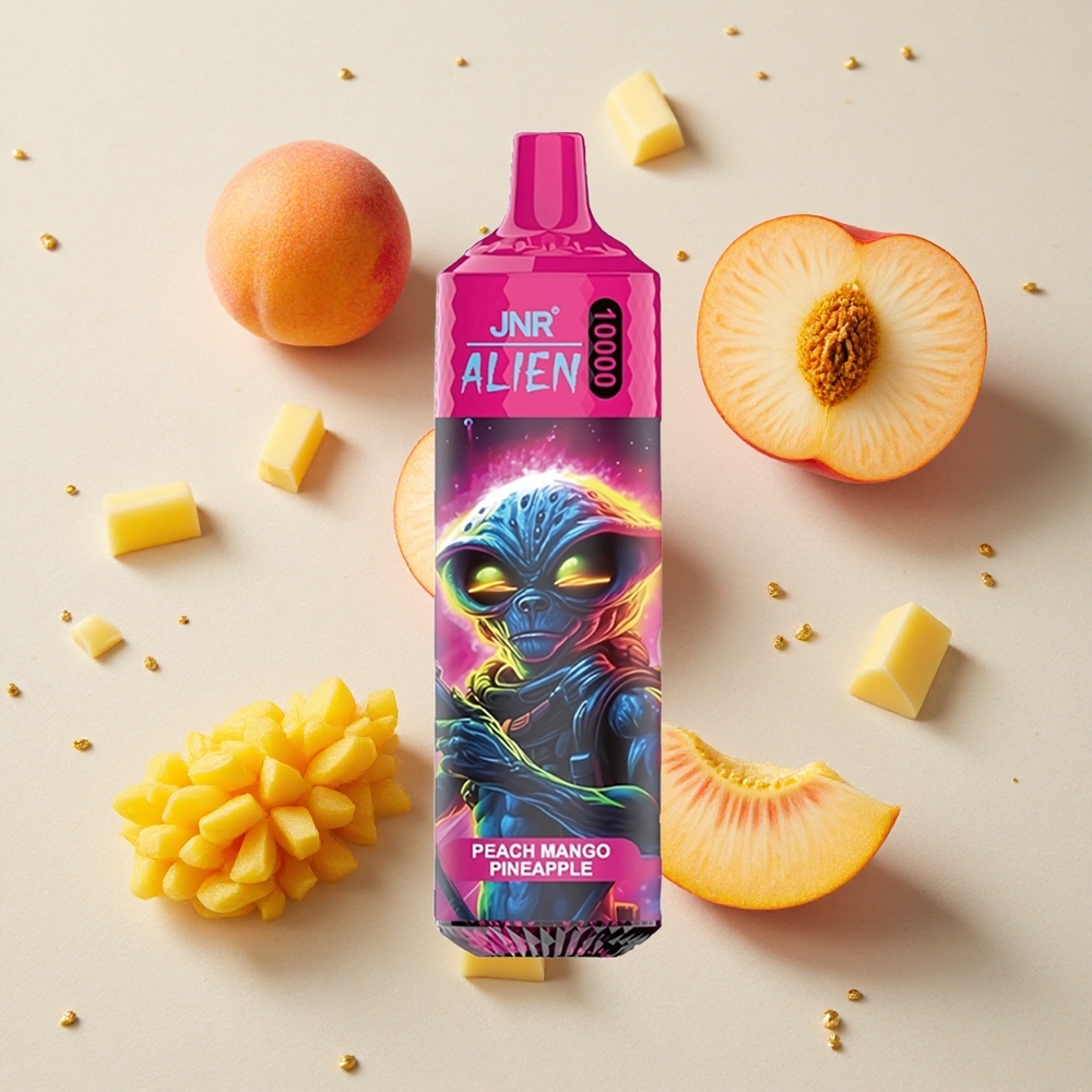 JNR Alien 10000 Puffs Broskev mango ananas 20ml Typ-C RGB