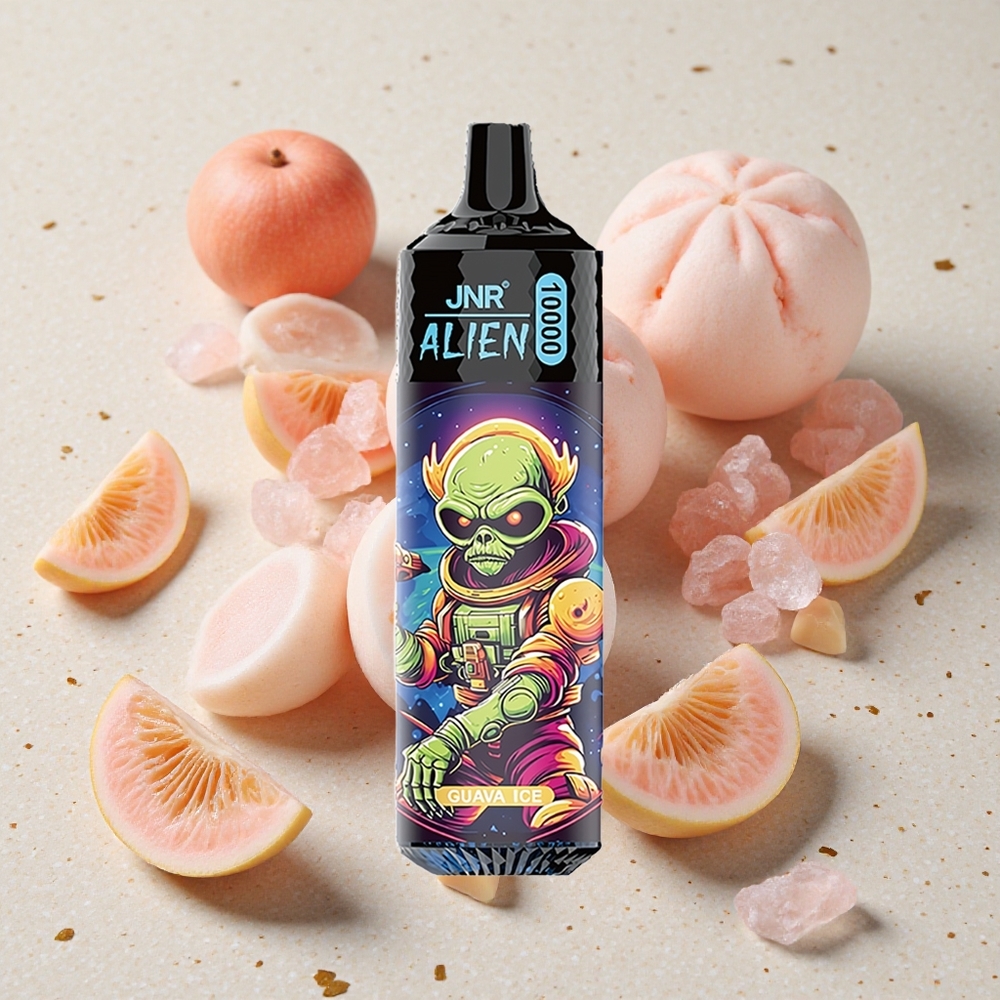 JNR Alien 10000 Puffs Guava ledová tříšť 850mAh LED (RGB)