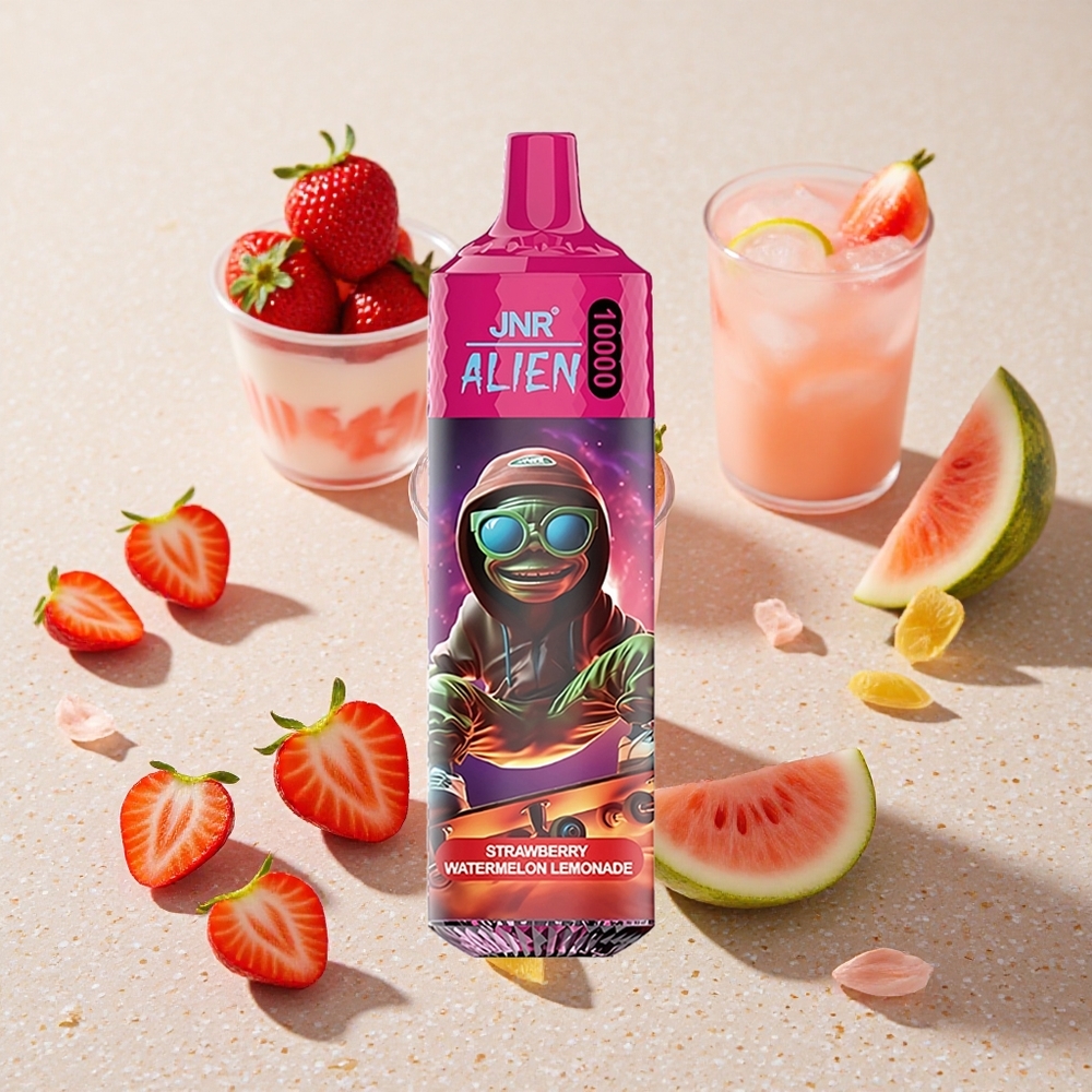 JNR Alien 10000 Puffs Jahoda Vodní Meloun Limonáda 850mAh Baterie RGB Světla
