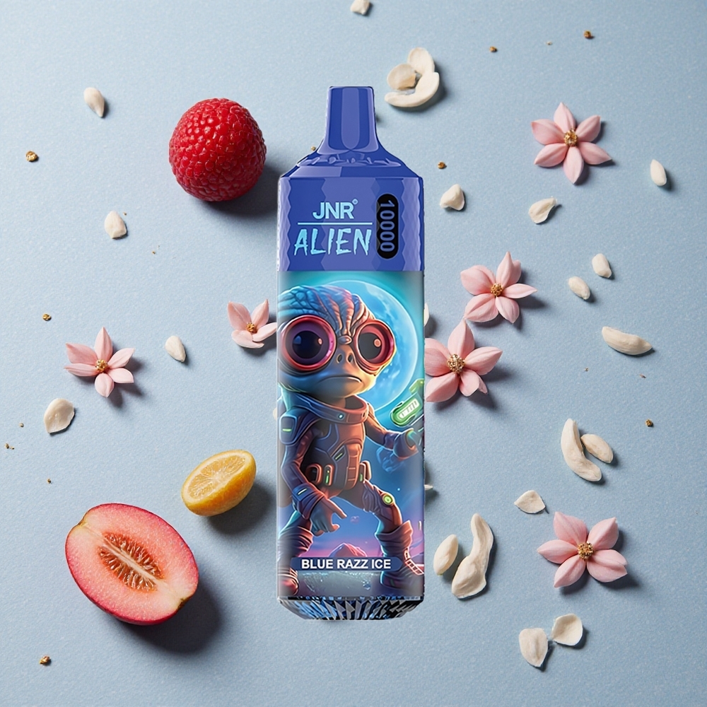 JNR Alien 10000 Puffs Modrá malina led 850mAh 20ml