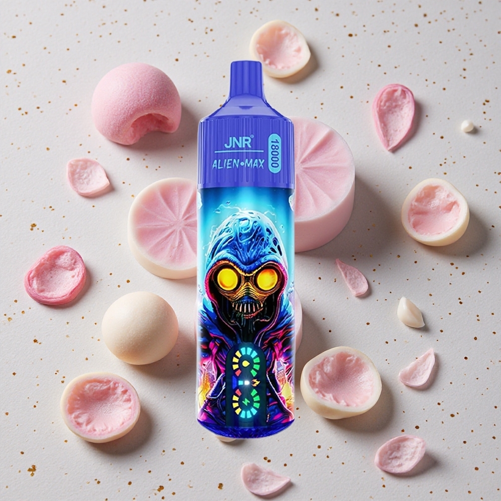 JNR Alien Max 18000 Puffs Borůvková Žvýkačka Duální Síťové Cívky & Duální Jádro Typ-C Rychlé Nabíjení