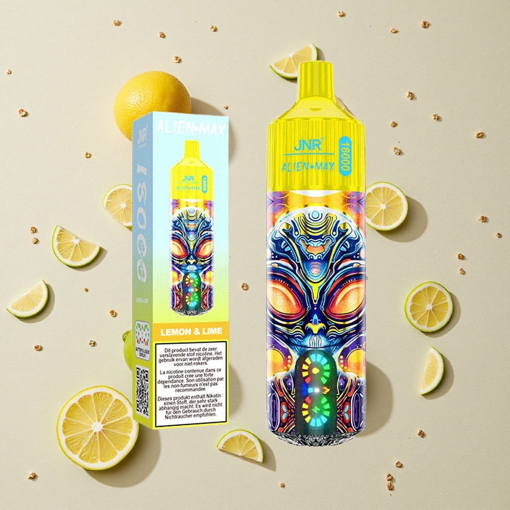 JNR Alien Max 18000 Puffs Citrón & Limetka Dvojitá síťová cívka a dvojité jádro 28ml E-liquid