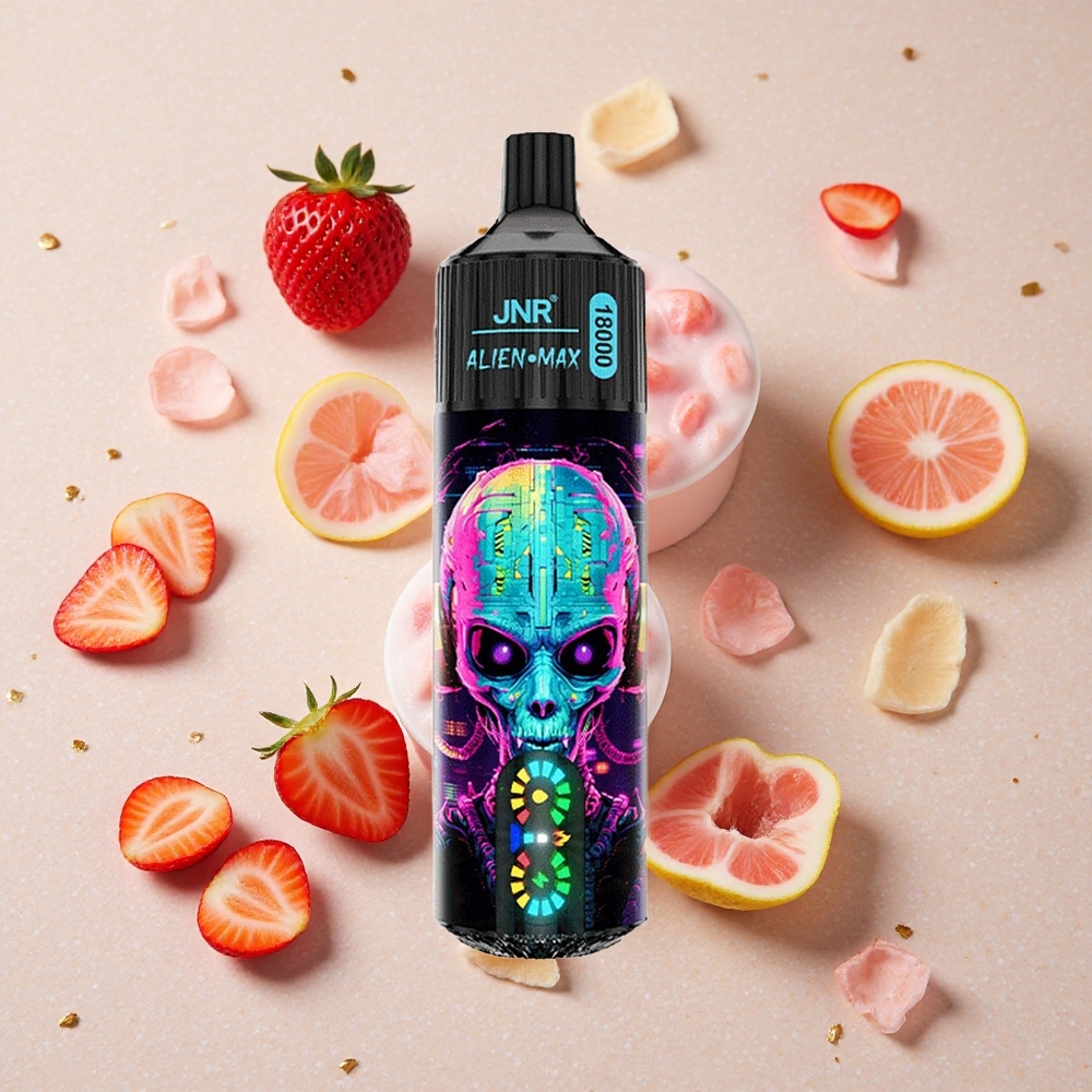 JNR Alien Max 18000 Puffs Hubba Bubba Jahoda Dual Mesh Coil & 28ml E-liquid