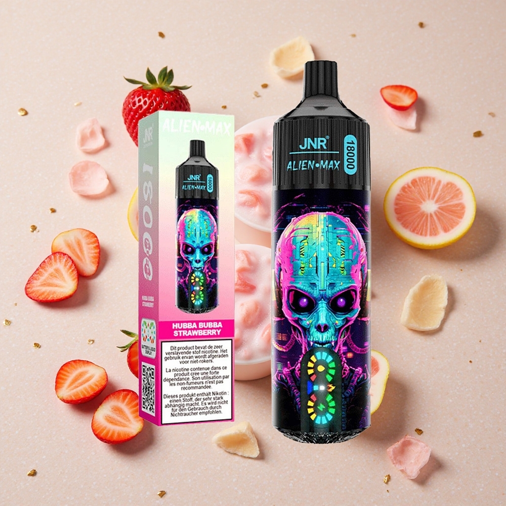 JNR Alien Max 18000 Puffs Hubba Bubba Jahoda Dual Mesh Coil & 28ml E-liquid