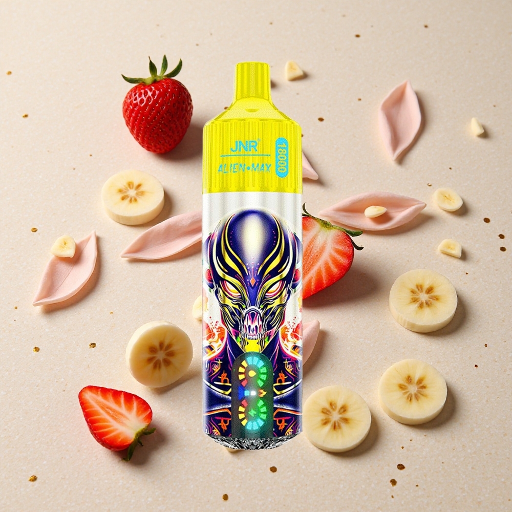 JNR Alien Max 18000 Puffs Jahoda Banán Dvojitá síťová cívka a dvojité jádro 28ml E-liquid