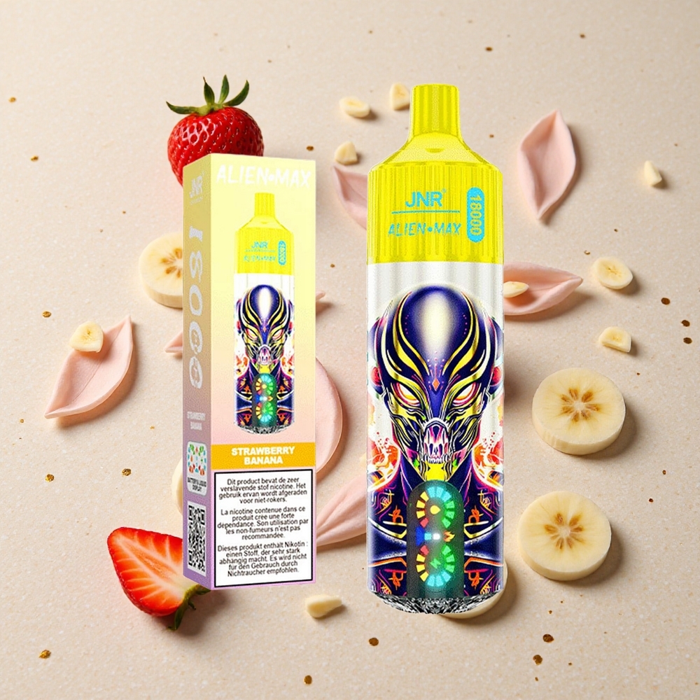 JNR Alien Max 18000 Puffs Jahoda Banán Dvojitá síťová cívka a dvojité jádro 28ml E-liquid