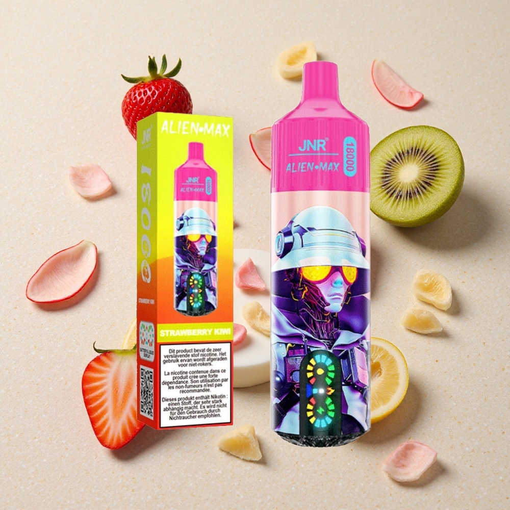 JNR Alien Max 18000 Puffs Jahoda Kiwi Dvojitá síťová cívka a dvojité jádro 28ml E-liquid
