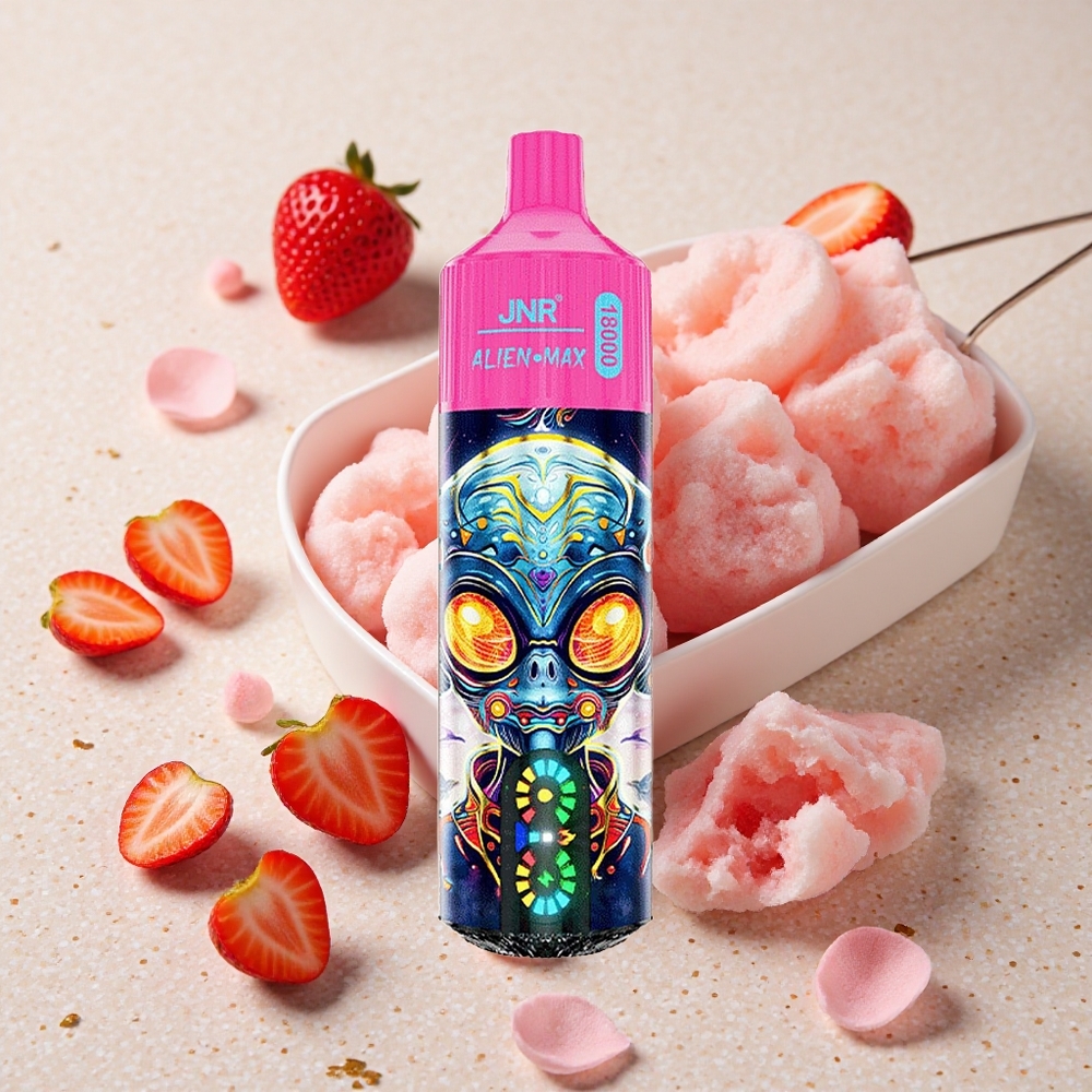 JNR Alien Max 18000 Puffs Jahoda Led Dvojité Mřížkové Cívky & Dvojité Jádro
