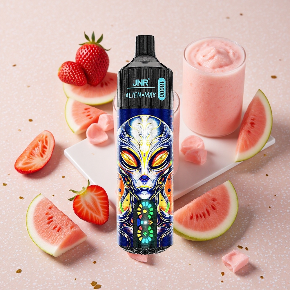 JNR Alien Max 18000 Puffs Jahoda Vodní Meloun Bubnová Guma Dvojité Síťové Cívky & Dvojité Jádro 28ml E-kapalina