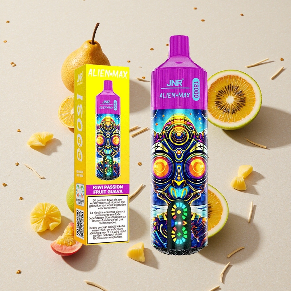 JNR Alien Max 18000 Puffs Kiwi Maracuja Guava Dual Mesh Cívka & Dual Core 28ml E-liquid