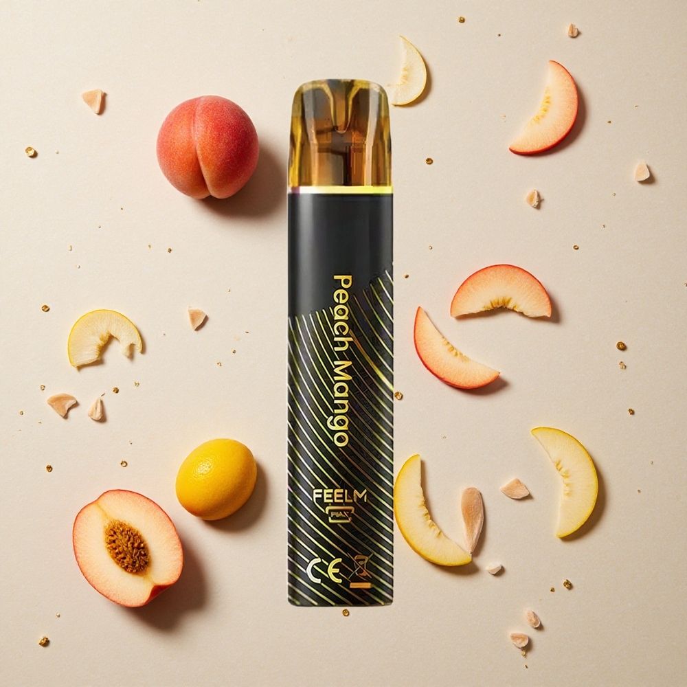 JNR Black&Golden 600+200 Puffs Jednorázová Vape Broskvové Mango 550mAh Bez nabíjení