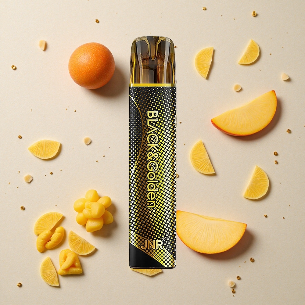 JNR Black&Golden 600+200 Puffs Jednorázová Vape Trojité mango 550mAh Bez nabíjení