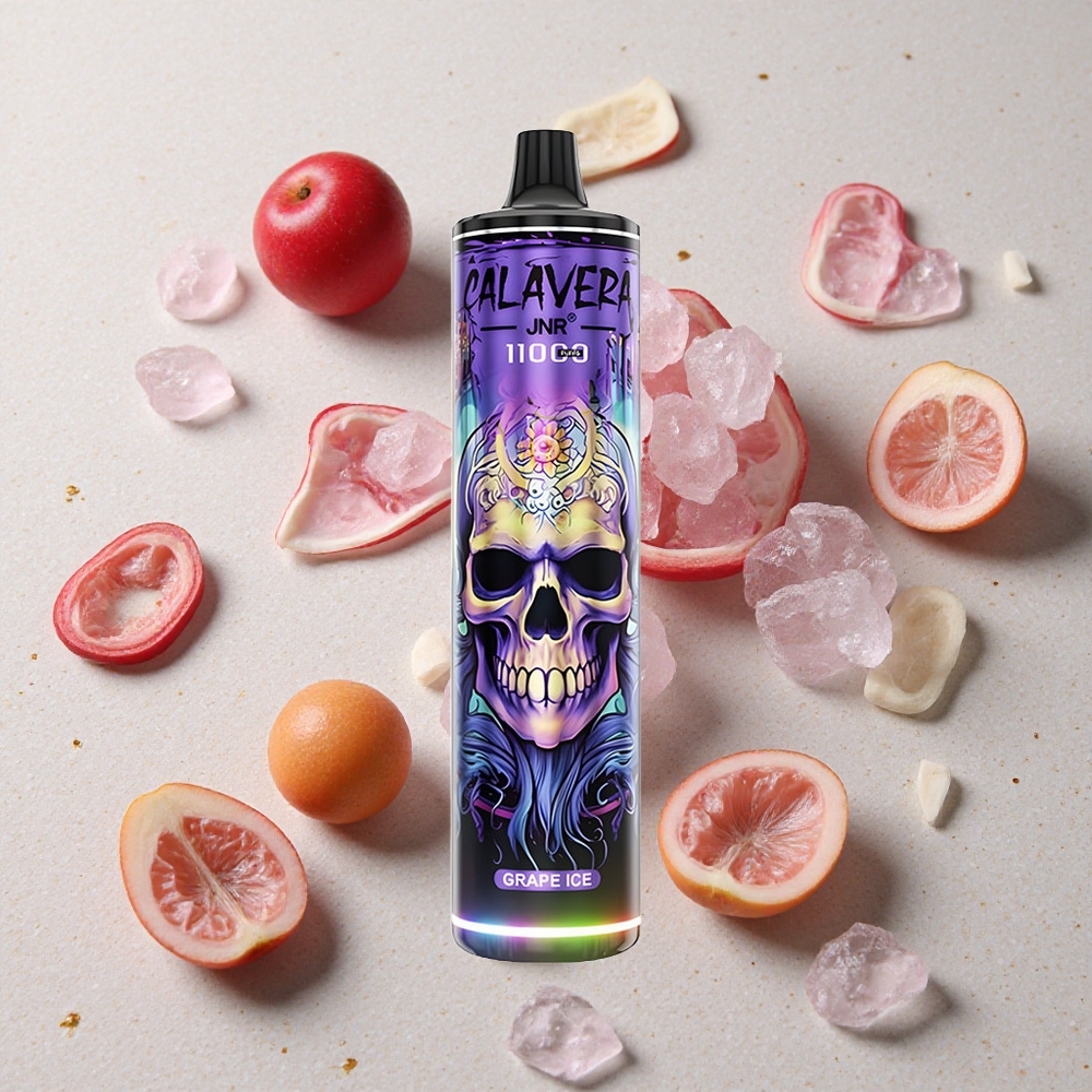 JNR Calavera 11000 Puffs Hroznový Led Typ-C nabíjecí port 850 mAh Kapacita baterie