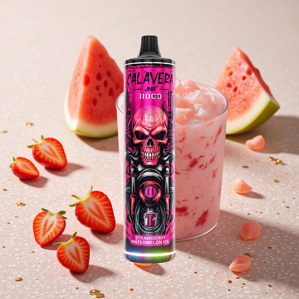 JNR Calavera 11000 Puffs Jahoda Melounový Led Typ-C nabíjecí port 850 mAh Kapacita baterie