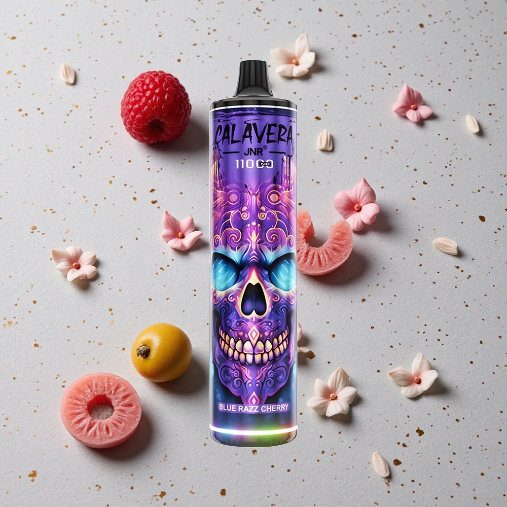JNR Calavera 11000 Puffs Modrá Malina Třešeň Typ-C nabíjení 21ml Kapacita E-Liquidu