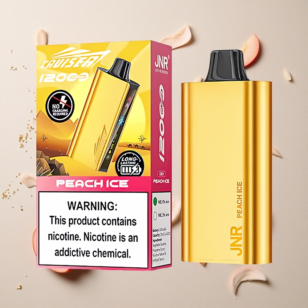 JNR Cruiser 12000 Puffs Broskvový Led Vestavěná 3500 mAh Baterie a 25ml E-liquid
