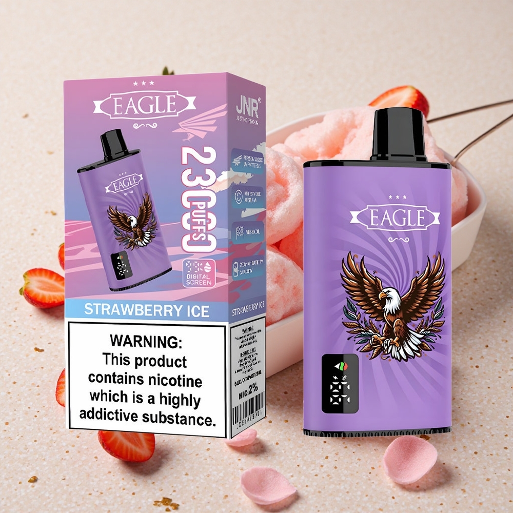 JNR EAGLE Smart 23000 Pústek Jednorázová Vape Jahodový Led 1.0ohm Síťová Cívka 750mAh Baterie