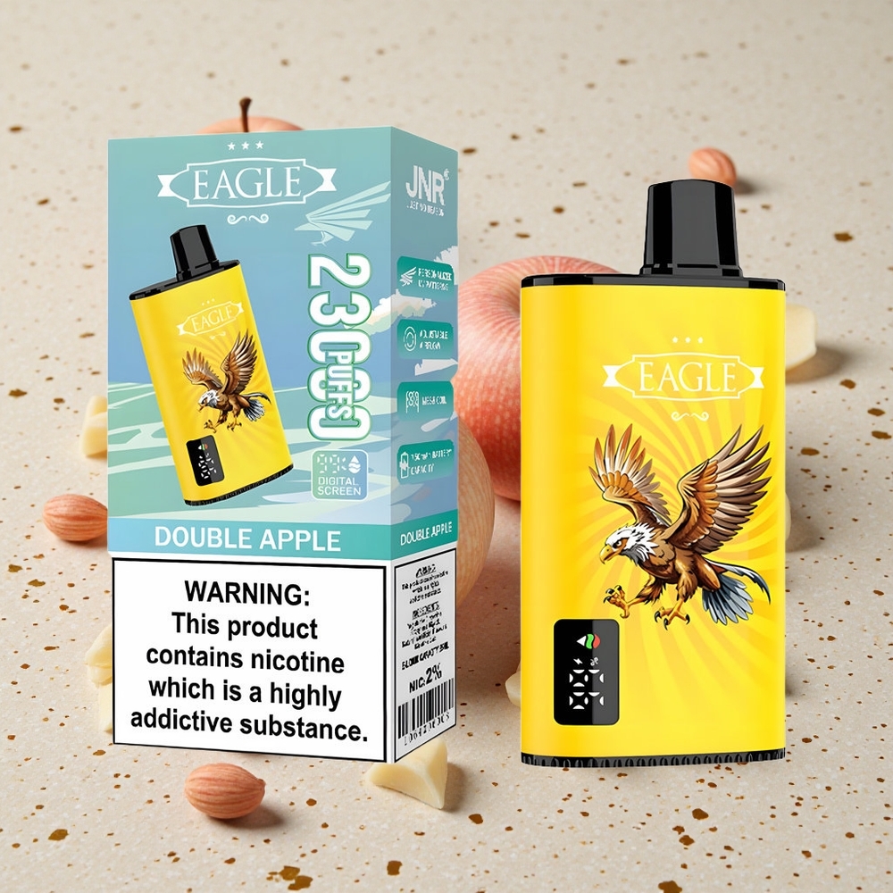 JNR EAGLE Smart 23000 Puffs Dvojité jablko Digitální displej Nastavitelný průtok vzduchu
