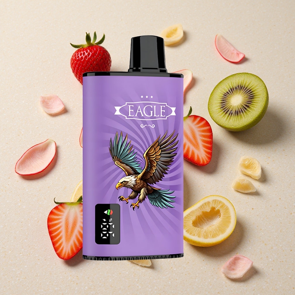 JNR EAGLE Smart 23000 Puffs Jahoda Kiwi Digitální Displej Nastavitelný Průtok Vzduchu